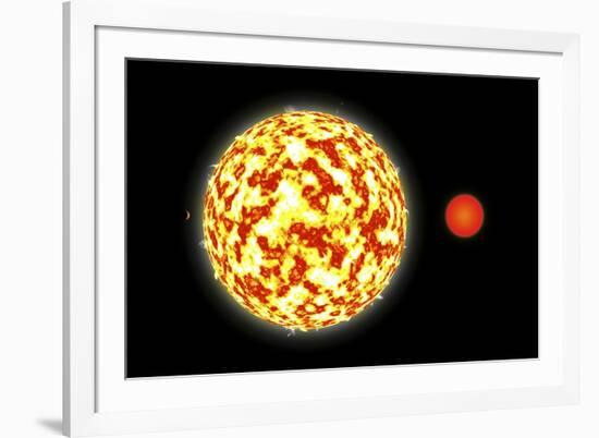 Artist's Depiction of a Binary Star System with a Close Orbiting Planet-null-Framed Art Print