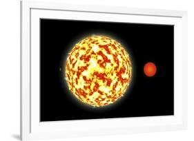 Artist's Depiction of a Binary Star System with a Close Orbiting Planet-null-Framed Art Print