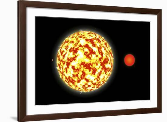 Artist's Depiction of a Binary Star System with a Close Orbiting Planet-null-Framed Art Print