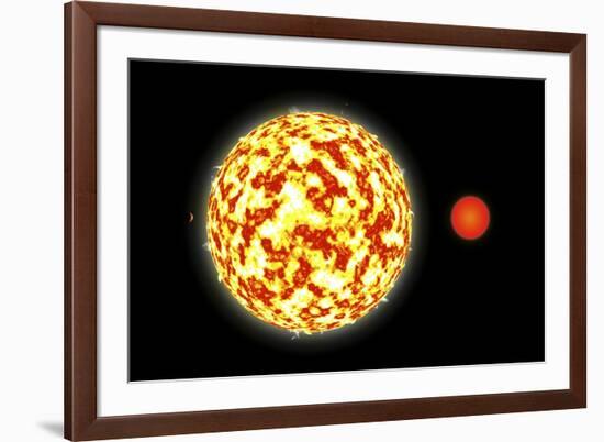 Artist's Depiction of a Binary Star System with a Close Orbiting Planet-null-Framed Art Print