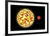 Artist's Depiction of a Binary Star System with a Close Orbiting Planet-null-Framed Art Print