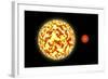 Artist's Depiction of a Binary Star System with a Close Orbiting Planet-null-Framed Art Print