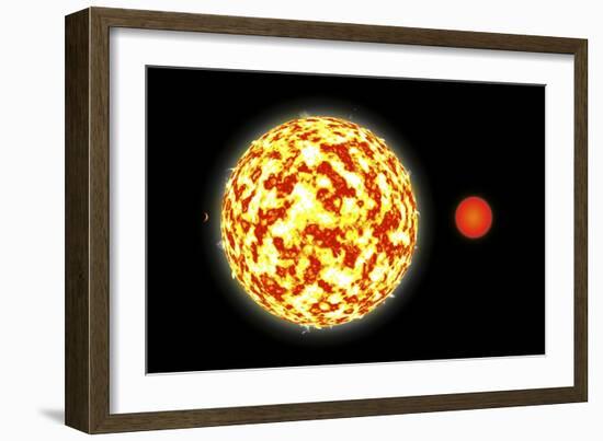 Artist's Depiction of a Binary Star System with a Close Orbiting Planet-null-Framed Art Print