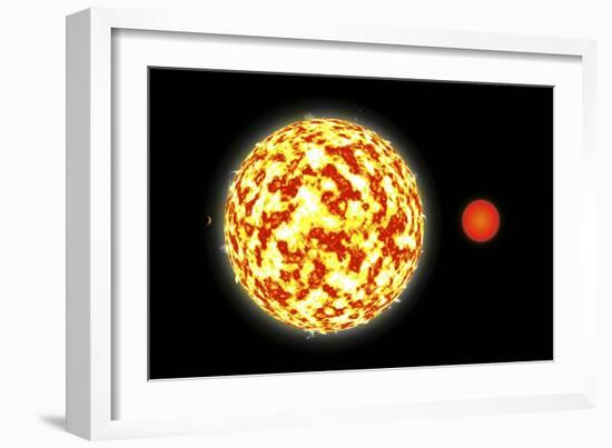 Artist's Depiction of a Binary Star System with a Close Orbiting Planet-null-Framed Art Print