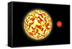 Artist's Depiction of a Binary Star System with a Close Orbiting Planet-null-Framed Stretched Canvas