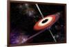 Artist's Depiction of a Black Hole and it's Accretion Disk in Interstellar Space-null-Framed Art Print