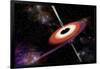 Artist's Depiction of a Black Hole and it's Accretion Disk in Interstellar Space-null-Framed Art Print