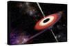 Artist's Depiction of a Black Hole and it's Accretion Disk in Interstellar Space-null-Stretched Canvas