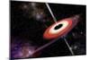Artist's Depiction of a Black Hole and it's Accretion Disk in Interstellar Space-null-Mounted Art Print