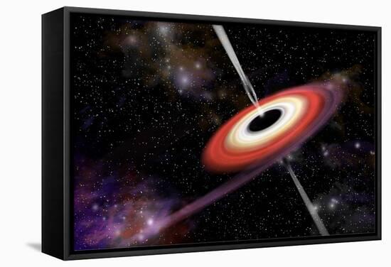 Artist's Depiction of a Black Hole and it's Accretion Disk in Interstellar Space-null-Framed Stretched Canvas