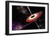 Artist's Depiction of a Black Hole and it's Accretion Disk in Interstellar Space-null-Framed Premium Giclee Print