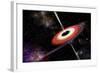 Artist's Depiction of a Black Hole and it's Accretion Disk in Interstellar Space-null-Framed Art Print