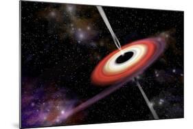 Artist's Depiction of a Black Hole and it's Accretion Disk in Interstellar Space-null-Mounted Art Print