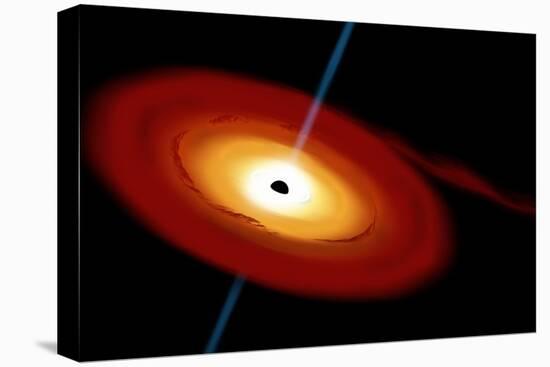 Artist's Depiction of a Black Hole and it's Accretion Disk in Interstellar Space-null-Stretched Canvas