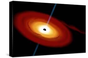 Artist's Depiction of a Black Hole and it's Accretion Disk in Interstellar Space-null-Stretched Canvas