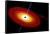 Artist's Depiction of a Black Hole and it's Accretion Disk in Interstellar Space-null-Framed Stretched Canvas