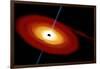Artist's Depiction of a Black Hole and it's Accretion Disk in Interstellar Space-null-Framed Art Print
