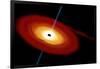 Artist's Depiction of a Black Hole and it's Accretion Disk in Interstellar Space-null-Framed Art Print