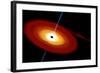 Artist's Depiction of a Black Hole and it's Accretion Disk in Interstellar Space-null-Framed Art Print