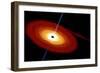 Artist's Depiction of a Black Hole and it's Accretion Disk in Interstellar Space-null-Framed Art Print