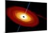 Artist's Depiction of a Black Hole and it's Accretion Disk in Interstellar Space-null-Mounted Art Print