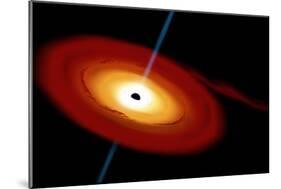 Artist's Depiction of a Black Hole and it's Accretion Disk in Interstellar Space-null-Mounted Art Print