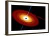 Artist's Depiction of a Black Hole and it's Accretion Disk in Interstellar Space-null-Framed Premium Giclee Print