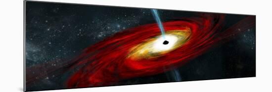 Artist's Depiction of a Black Hole in Interstellar Space-Stocktrek Images-Mounted Art Print