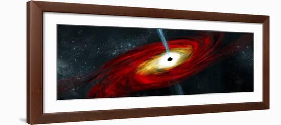 Artist's Depiction of a Black Hole in Interstellar Space-Stocktrek Images-Framed Art Print