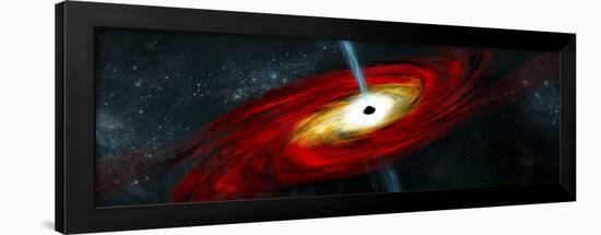 Artist's Depiction of a Black Hole in Interstellar Space-Stocktrek Images-Framed Art Print