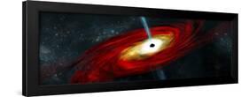 Artist's Depiction of a Black Hole in Interstellar Space-Stocktrek Images-Framed Art Print