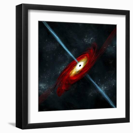 Artist's Depiction of a Black Hole in Interstellar Space-Stocktrek Images-Framed Art Print