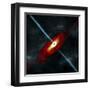 Artist's Depiction of a Black Hole in Interstellar Space-Stocktrek Images-Framed Art Print