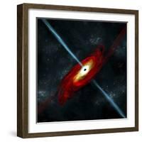 Artist's Depiction of a Black Hole in Interstellar Space-Stocktrek Images-Framed Art Print