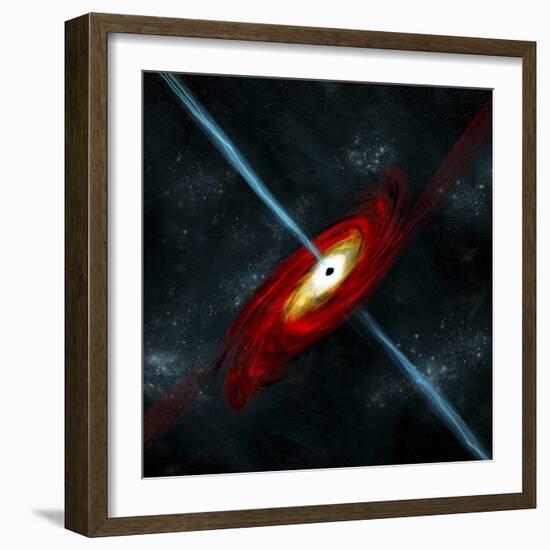 Artist's Depiction of a Black Hole in Interstellar Space-Stocktrek Images-Framed Art Print