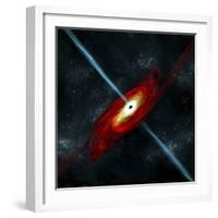 Artist's Depiction of a Black Hole in Interstellar Space-Stocktrek Images-Framed Art Print