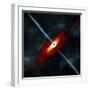 Artist's Depiction of a Black Hole in Interstellar Space-Stocktrek Images-Framed Art Print