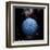 Artist's Depiction of a Cratered Moon in Space with a Nebula in the Background-null-Framed Art Print