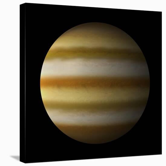 Artist's Depiction of a Gas Giant Planet Alone in Black Space-null-Stretched Canvas