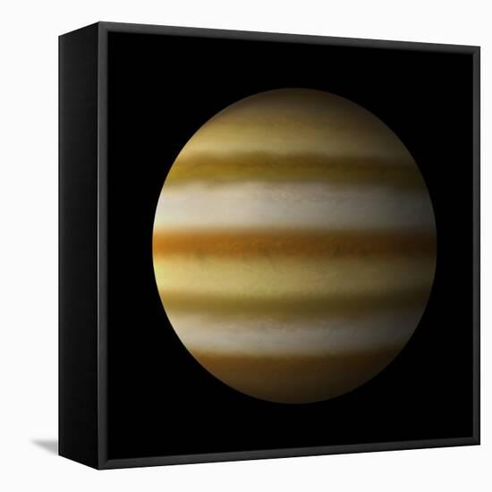 Artist's Depiction of a Gas Giant Planet Alone in Black Space-null-Framed Stretched Canvas