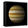 Artist's Depiction of a Gas Giant Planet Alone in Black Space-null-Framed Stretched Canvas