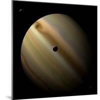 Artist's Depiction of a Gas Giant Planet in Interstellar Space with Three Orbiting Moons-null-Mounted Art Print