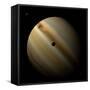 Artist's Depiction of a Gas Giant Planet in Interstellar Space with Three Orbiting Moons-null-Framed Stretched Canvas