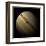 Artist's Depiction of a Gas Giant Planet in Interstellar Space with Three Orbiting Moons-null-Framed Art Print