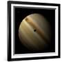 Artist's Depiction of a Gas Giant Planet in Interstellar Space with Three Orbiting Moons-null-Framed Art Print