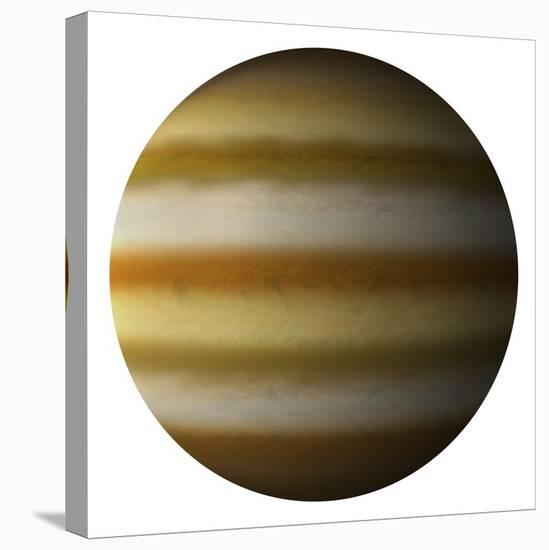 Artist's Depiction of a Gas Giant Planet on a White Background-null-Stretched Canvas