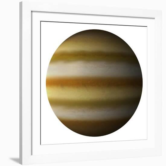 Artist's Depiction of a Gas Giant Planet on a White Background-null-Framed Art Print