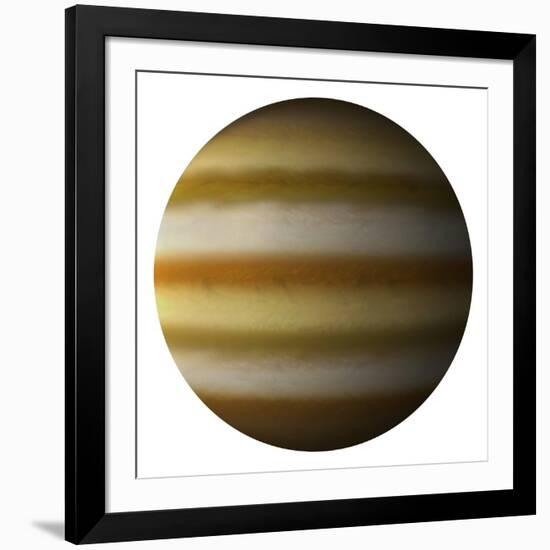 Artist's Depiction of a Gas Giant Planet on a White Background-null-Framed Art Print