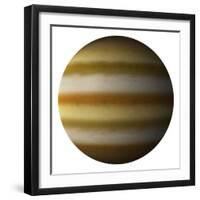 Artist's Depiction of a Gas Giant Planet on a White Background-null-Framed Art Print