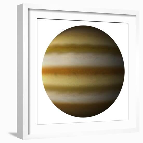 Artist's Depiction of a Gas Giant Planet on a White Background-null-Framed Art Print